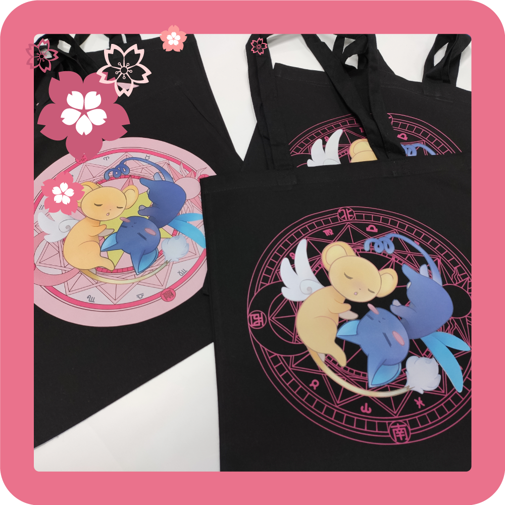 Totebag negra CardCaptor Sakura — Kero y Spinel